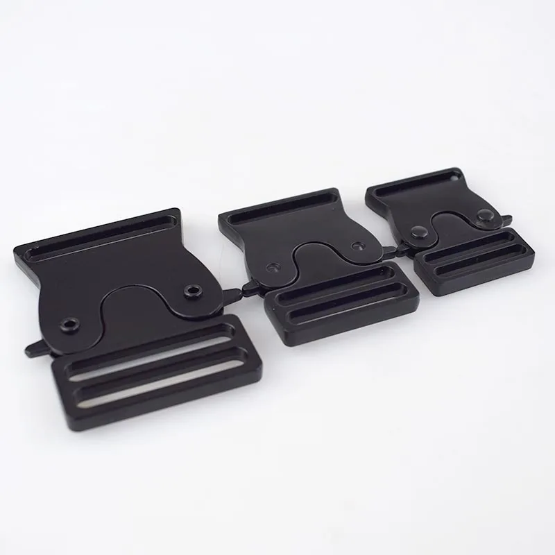 black 5pcs Meetee Metal Bag Quick Side Release Buckle 25/30/38mm Dog Collar Webbing Adjust Buckle Clothes Tactical Belts Accessories - Цвет: black