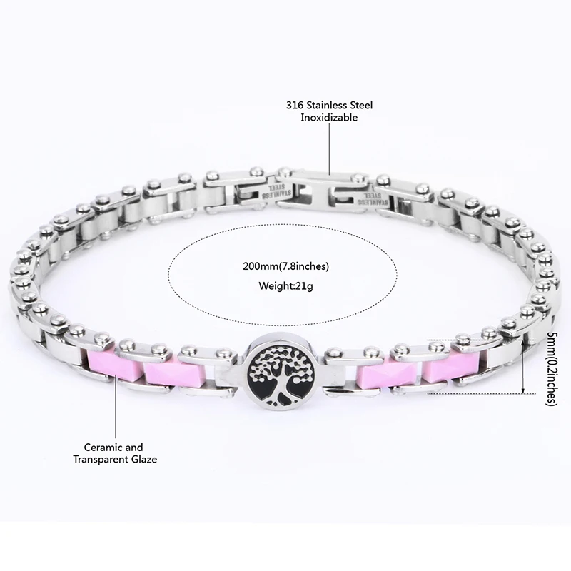 Браслет женский керамический из нержавеющей стали 5 мм|tree of life bracelet|bracelets femalecharm
