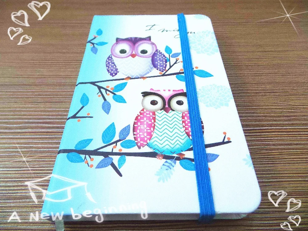 Модный Милый портативный мини-блокнот с жестким покрытием бумажная записная