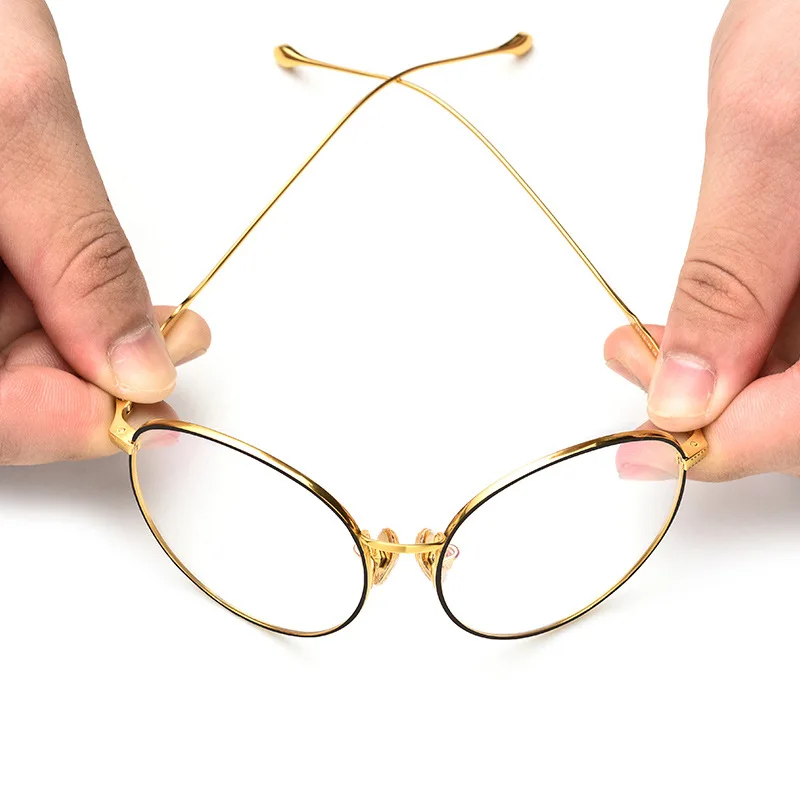 

2019 Pure Titanium Glasses Frame Men Round Prescription Eyeglasses Eyewear Vintage Myopia Optical Eye Glasses Women Spectacles