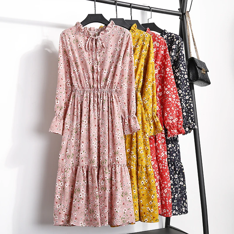 Женское шифоновое платье в стиле бохо с цветочным принтом Элегантное