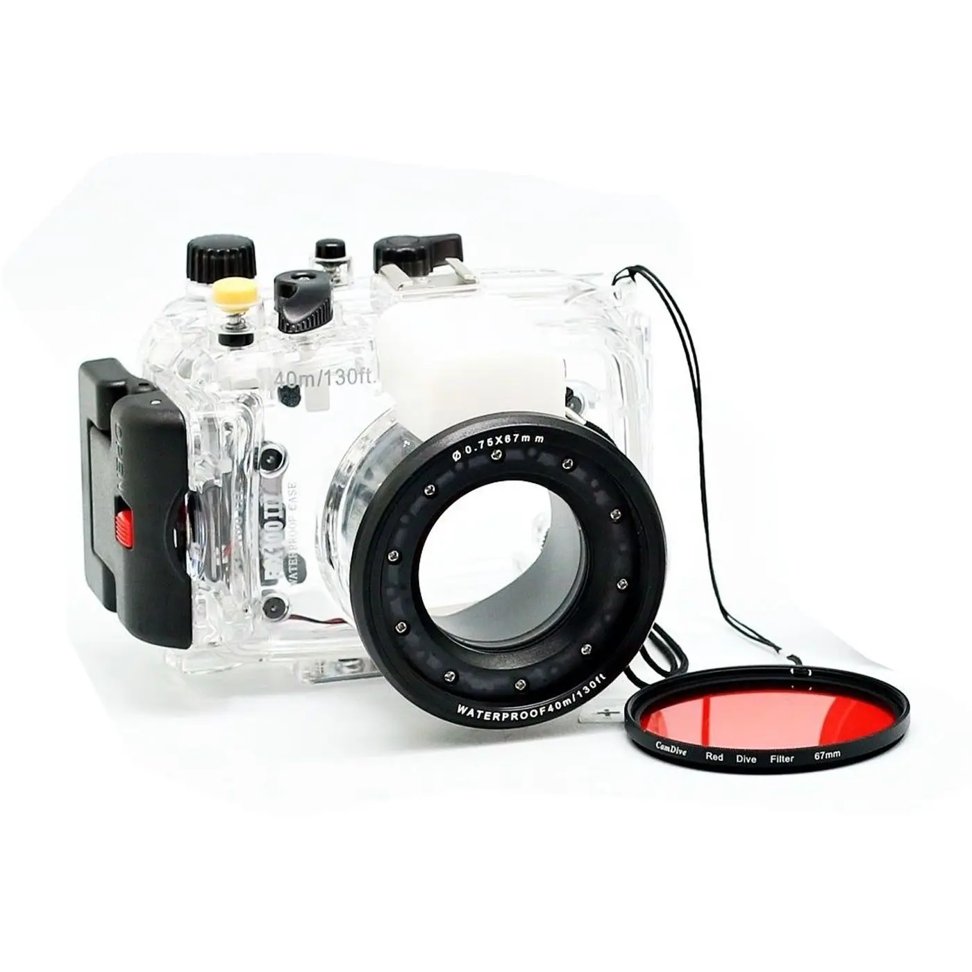 Водонепроницаемый чехол для подводной Камеры Sony DSC RX100 Mark III 60 м с красным фильтром