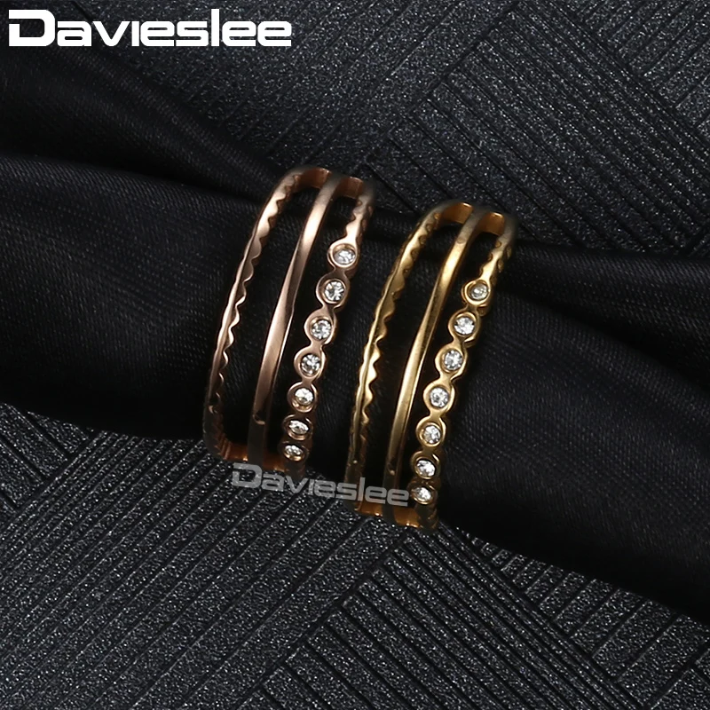 Davieslee 3 пряди Свадебная лента искусственная нержавеющая сталь покрытая фианитом