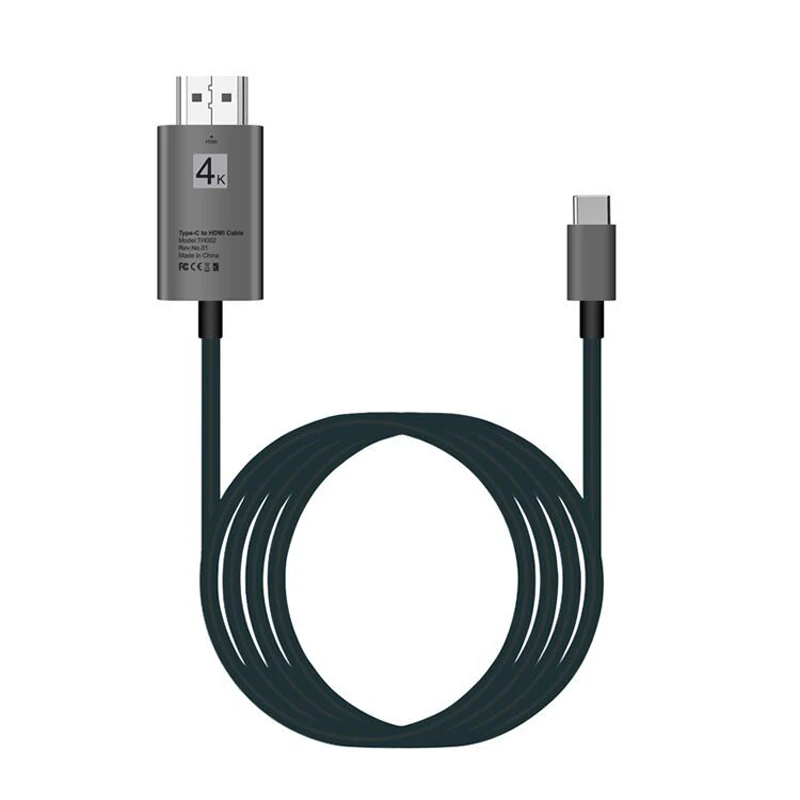 Кабель usb type C к HDMI 6 футов/2 м (совместим с Thunderbolt 3) 2018 MacBook Pro/Air/iPad Pro 2017 iMac Dell XPS 13/15