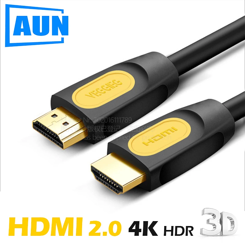 AUN Высокоскоростной HDMI кабель позолоченный 1,4 версия двойной магнит кольцо, поддержка 3D, 1080 P для ТВ, HD монитор, проектор