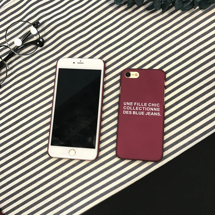 Модный простой французский фраза винно-красный чехол для iPhone X XR XS Max 6 S 7 8 Plus