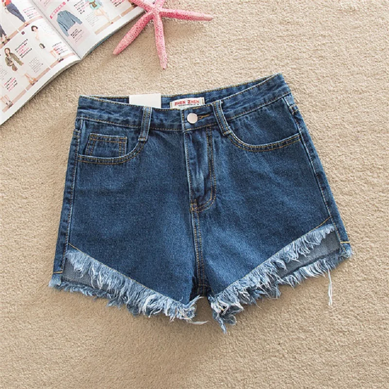 Korean Tassel Button Fly Skinny Black White Blue Jeans Shorts Women Summer Streetwear Mini High Waist Ladies 2018 |