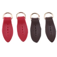 2 pieces leather zip puller tab zipper pull slider sewing fasteners for backpack jacket