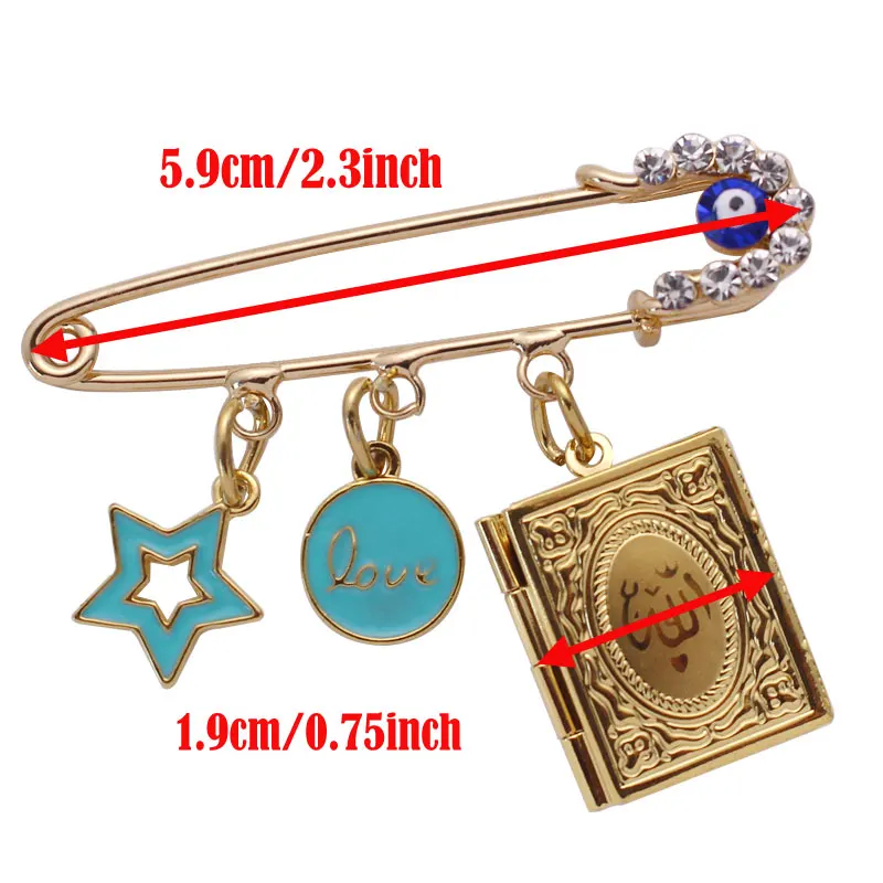 Мусульманская мусульманская книга Аллах Коран брошь из нержавеющей стали