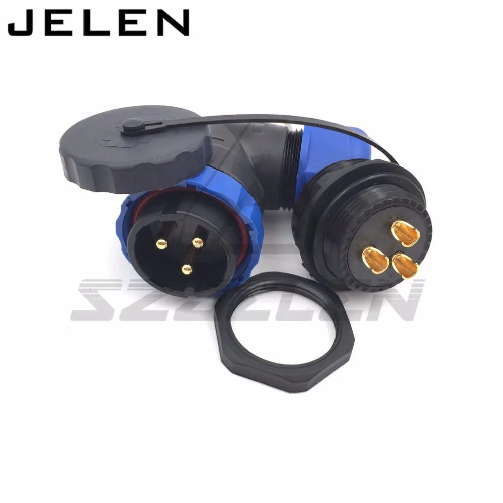 SD28TA-ZM, водонепроницаемый соединитель 3pin, IP67, монтажные соединители для панели Номинальная сила тока 45A, 90 градусов локоть соединитель штепсельная вилка