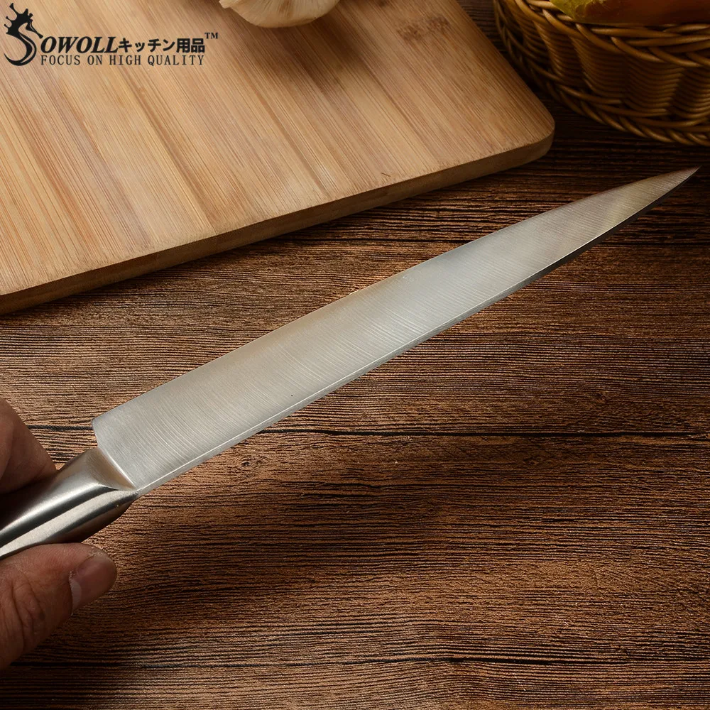 SOWOLL, кухонный нож, фруктовый нож, нож для нарезки сантоку, нож для шеф-повара, острый кухонный нож из нержавеющей стали с полой ручкой, аксессуары для ножей