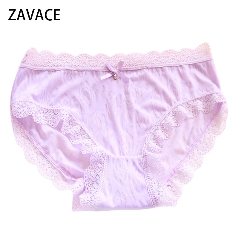 ZAVACE New underwear women lace edge ice silk seamless thin girl transparent sexy panties women's #188 |