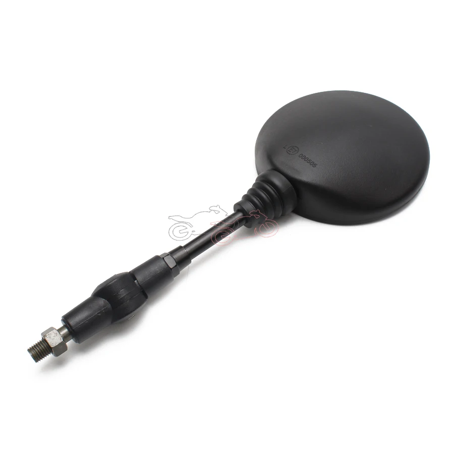 1 пара мотоциклетные черные ретро круглые стальные + пластиковые боковые зеркала