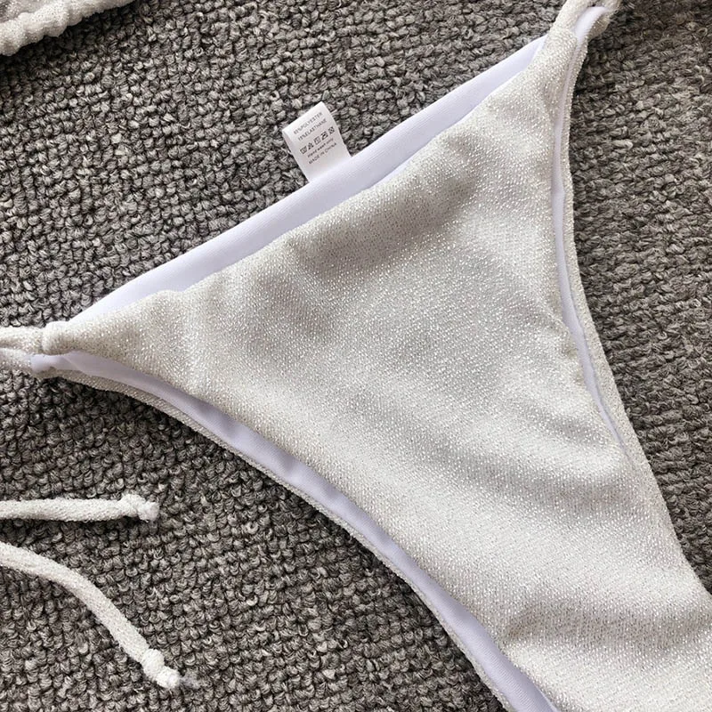 Летний модный яркий купальник комплект из двух предметов Бандажное бикини с