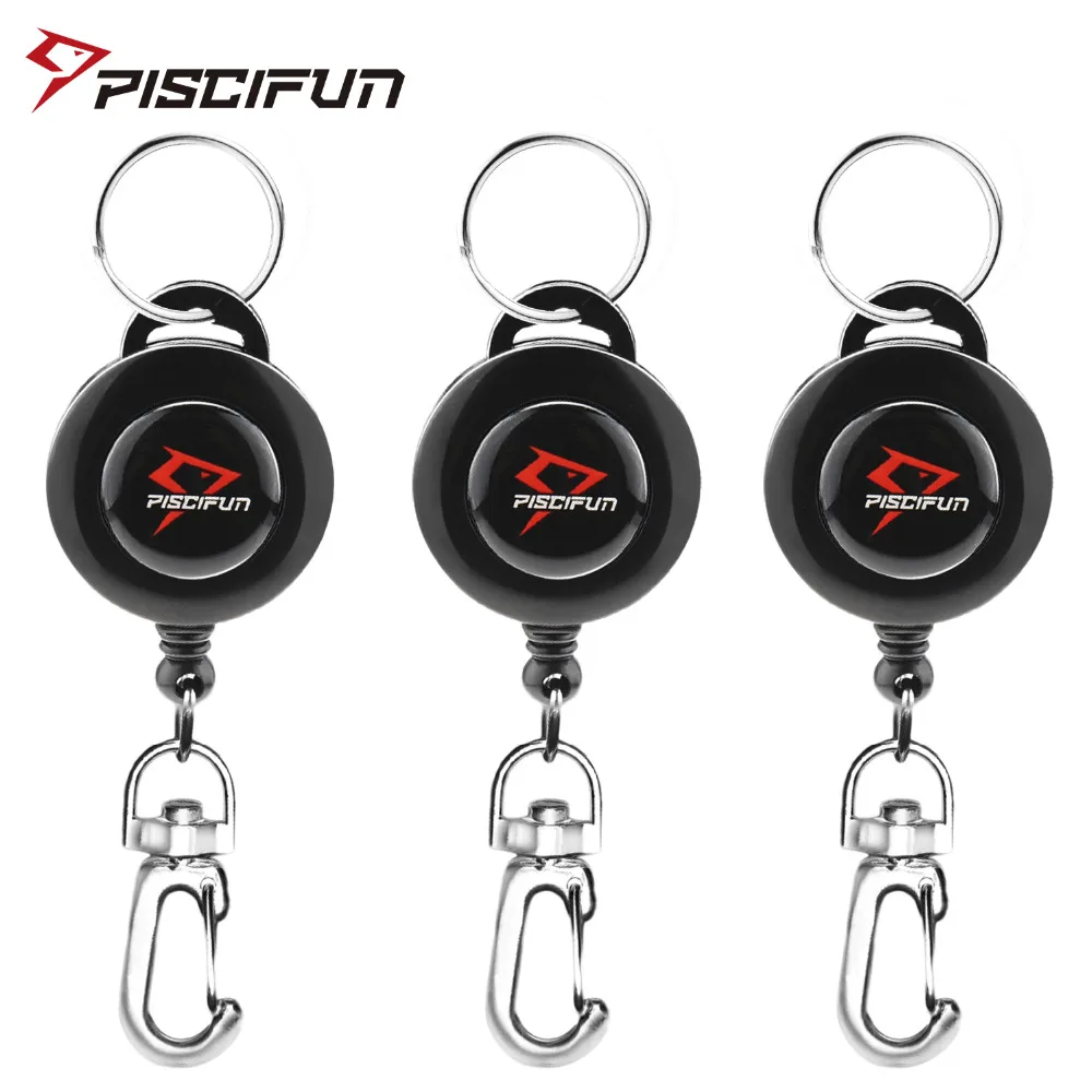 

Piscifun 3PCs Fly Fishing Tying Tackle Accessories Zinger Retractor Tool Clip on Tether Retractable Reel Badge Holder Vest Pack
