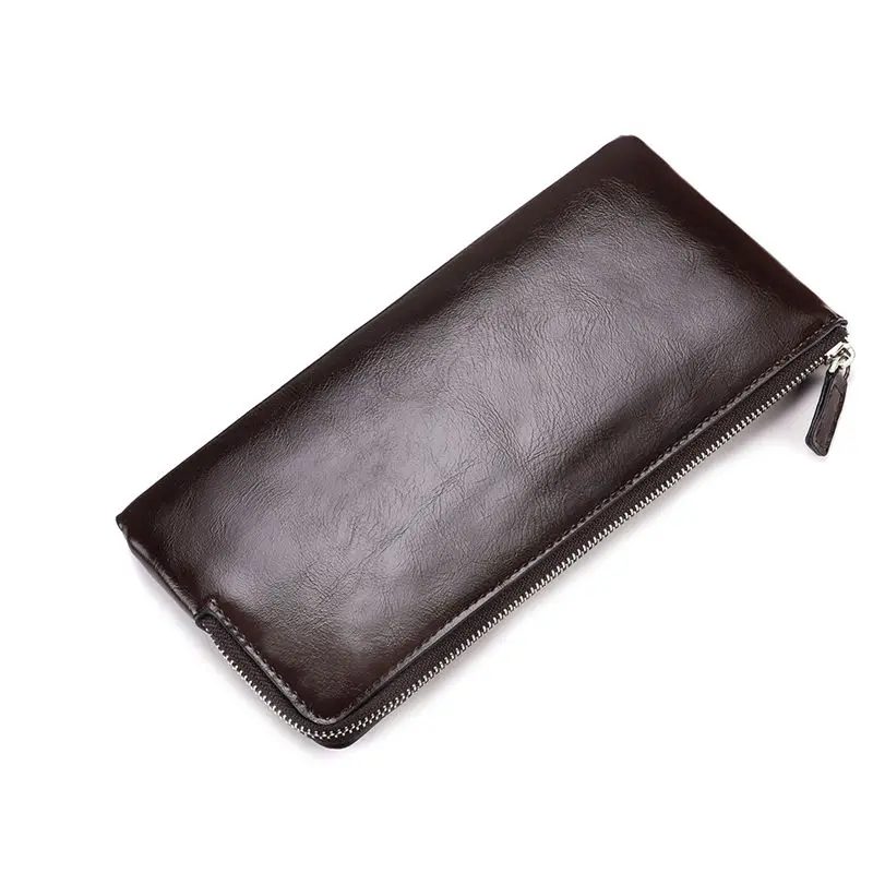 SOUTH GOOSE Men Wallet Soft PU Leather Luxury Brand Men Zipper Wallets Male Casual Long Purse Wallet Clutch Bag Women Coin Purse - Цвет: Coffee