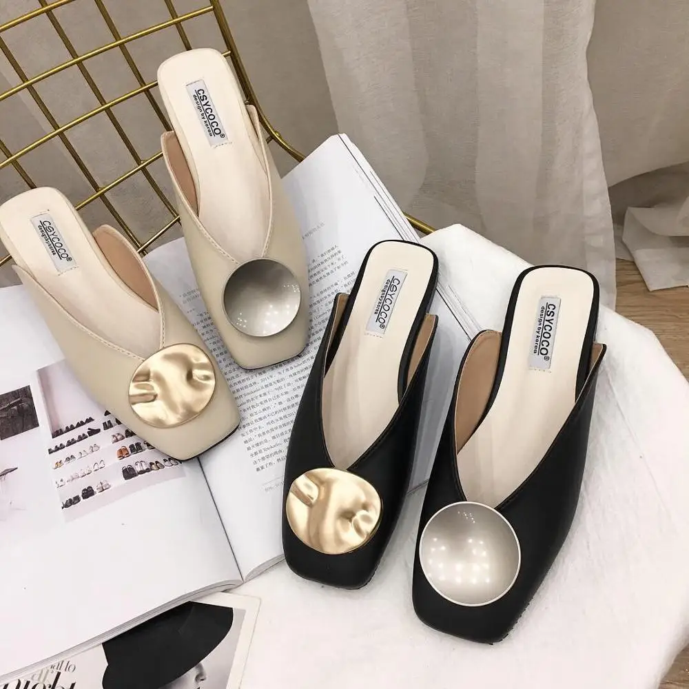 MONMOIRA/женские сабо с геометрическим рисунком и металлической пряжкой обувь в