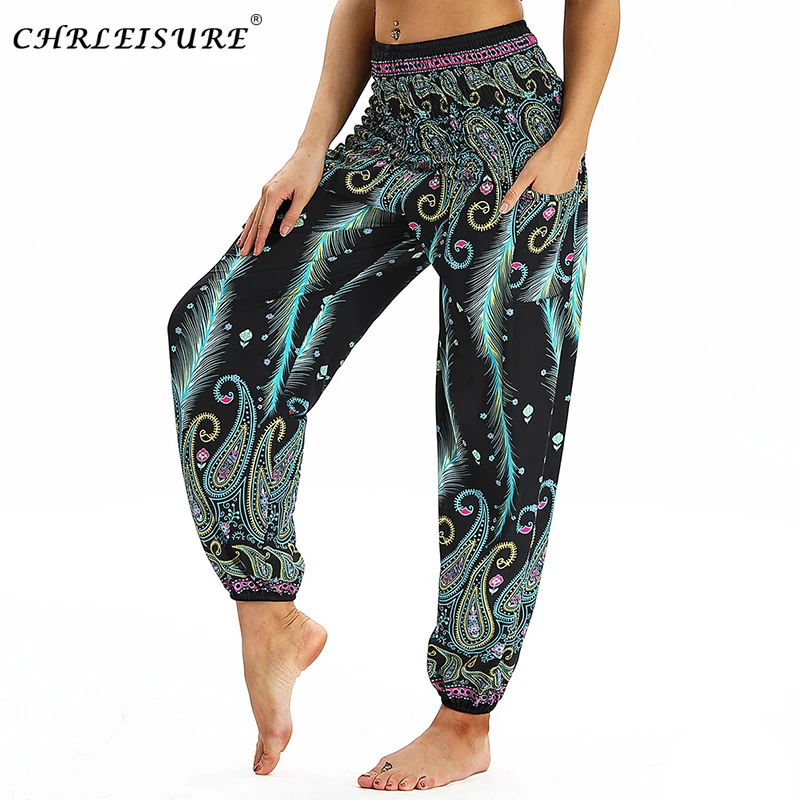 CHRLEISURE размера плюс высокая талия брюки женская одежда готический цифровой