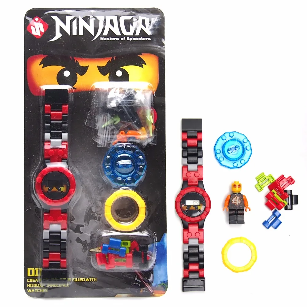 NinjagoINGlys супер Hero Mini строительные блоки часы кирпичи совместимые legoe Цифры игрушки
