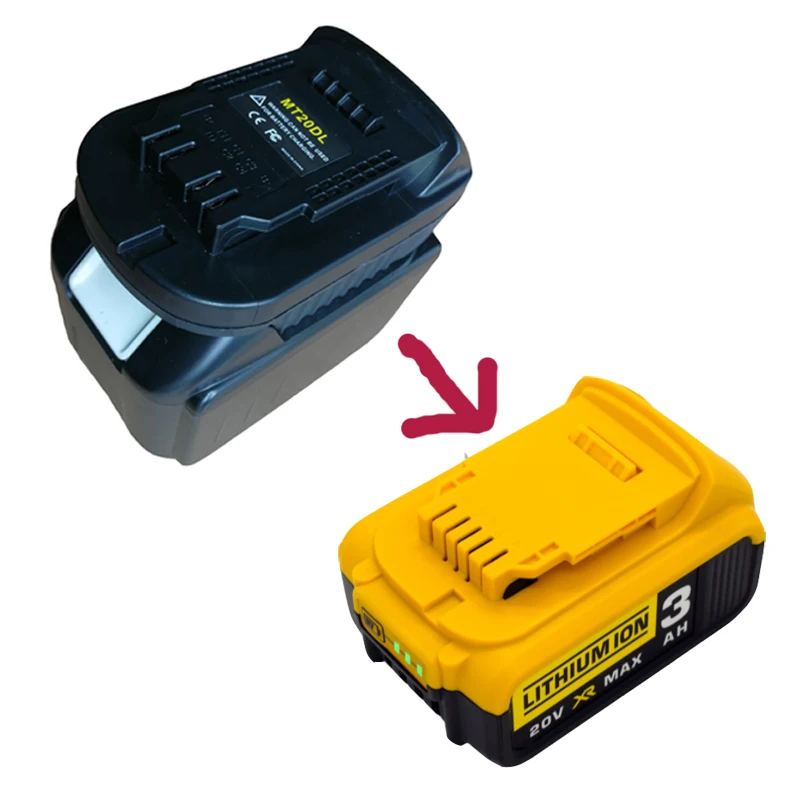 Davupine MT20DL батарея конвертер адаптер USB зарядное устройство для DeWalt инструмент преобразования Makita 18 В литий-ионный аккумулятор BL1830 BL1860 в DCB200