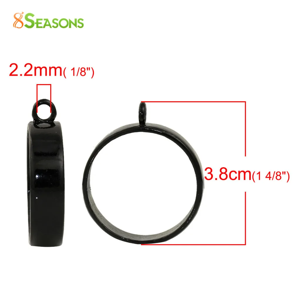 8 сезонов подвески из сплава на основе цинка с открытой спинкой Круглые черные 25x20