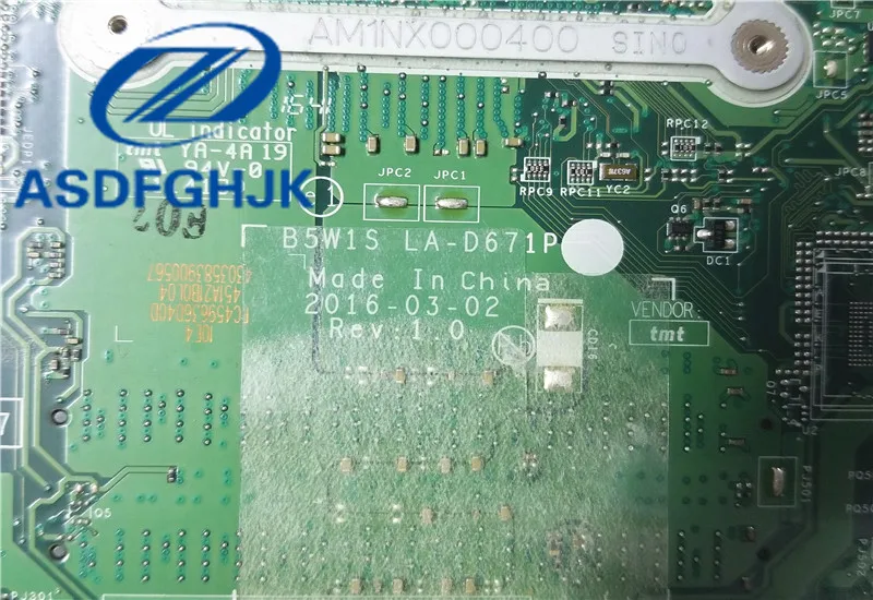 Bestellen Laptop Motherboard B5W1S LA-D671P Für Acer Aspire ES15 E51-533 Motherboard DDR4 SR2EU I3-6100U Integration 100% Test OK