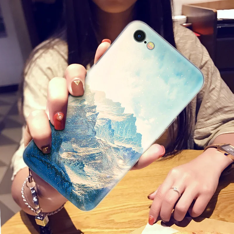 Чехол для Iphone 7 8 6 6S Plus с изображением гор бамбука морского оленя кота природы