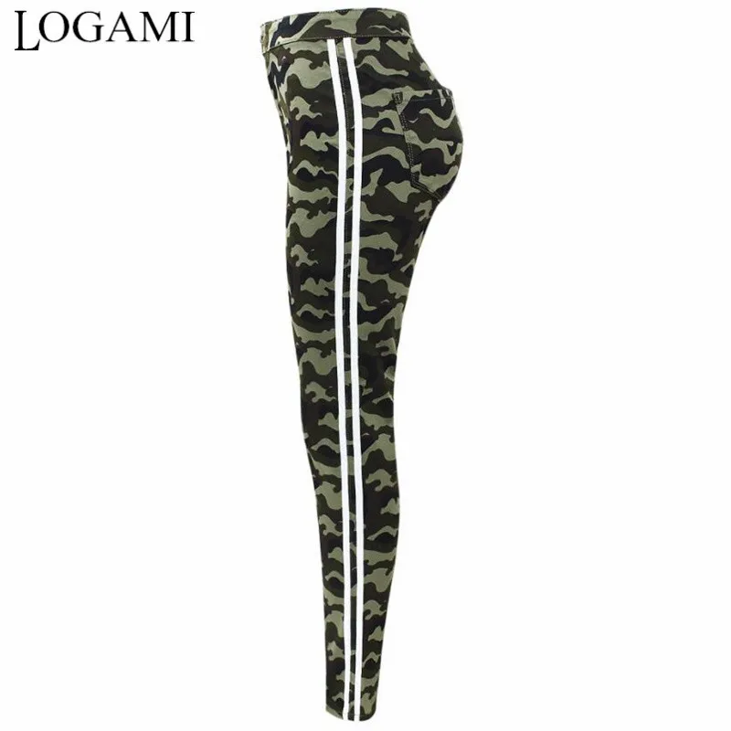 Джинсы LOGAMI женские облегающие камуфляжные брюки карандаш из денима с завышенной