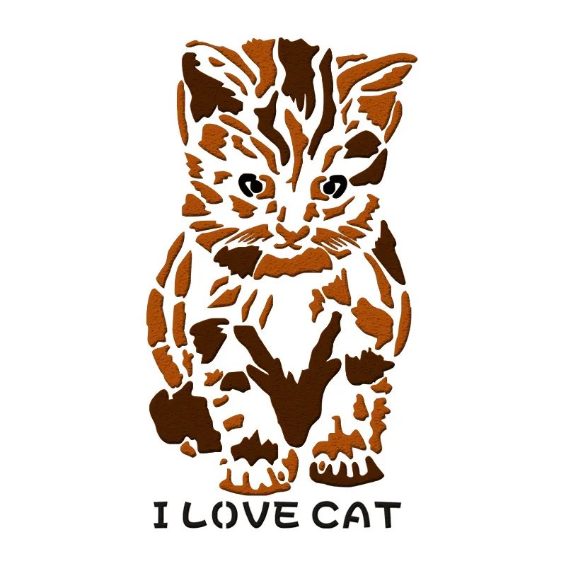 26*18 см DIY Craft I Love Cat Design Layering трафареты для настенной живописи Ткань Живопись