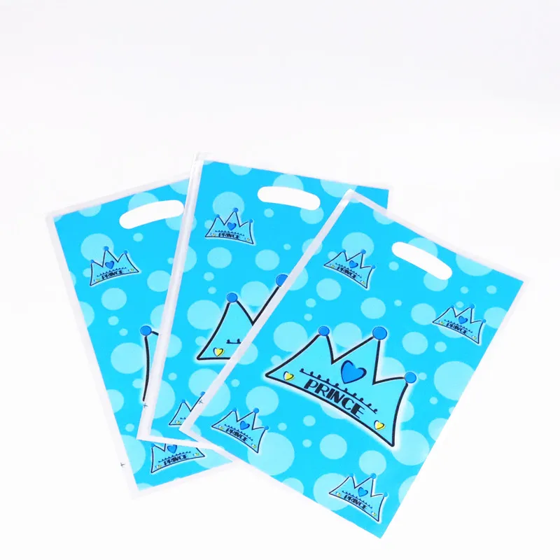 20Pcs/Lot Cartoon Bags Gift baby boy crown Theme Girl Happy Birthday Party Decoration Supplies for Kids Дом и сад
