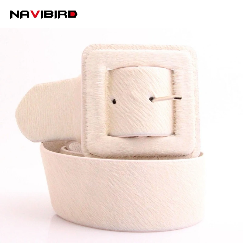 Ремень женская мода все матч коровьей конского волоса широкий пояс поясной