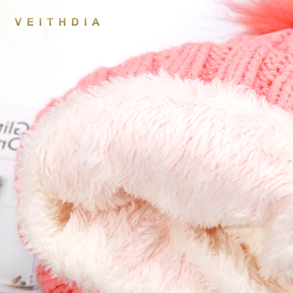 Новинка 2019 зимняя шапка VEITHDIA с помпонами для женщин модные однотонные теплые