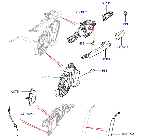 Высококачественная Автомобильная дверная защелка LR011275 передняя правая для LR Evoque
