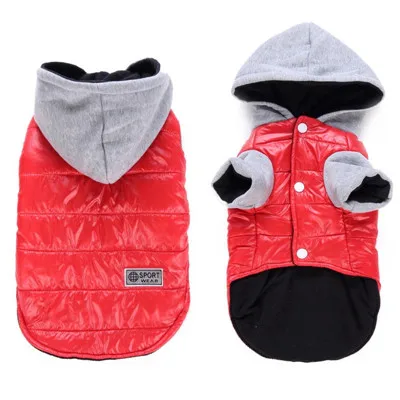 red Одежда для собак с французским бульдогом, S-XL, теплое пальто для собак, Одежда для питомцев, стеганая куртка, одежда для таксы, зимняя одежда для собак, одежда для домашних животных GD62 - Цвет: red