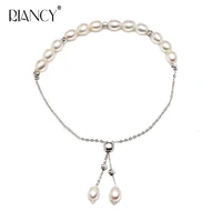 riancy fashion natural freshwater adjustable white pearl bracelets for women wedding pearl bracelet