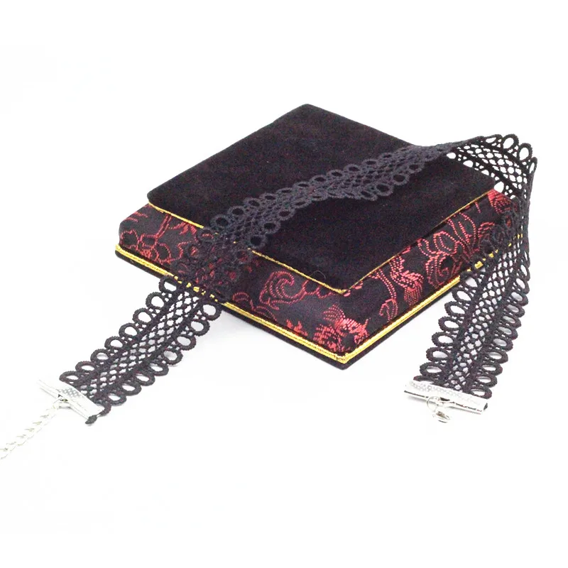 Черное кружево колье ожерелья Для женщин моды в стиле готик-панк ручной работы