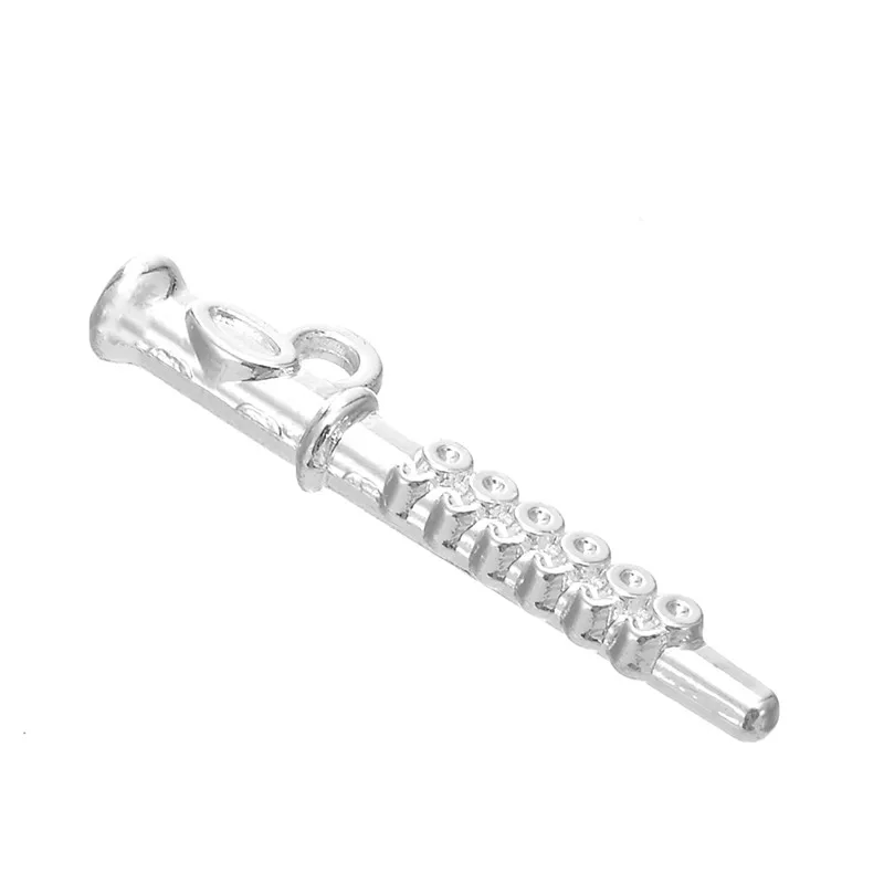 Teamer 20 шт./лот серебристый музыкальный инструмент флейта подвески ювелирные
