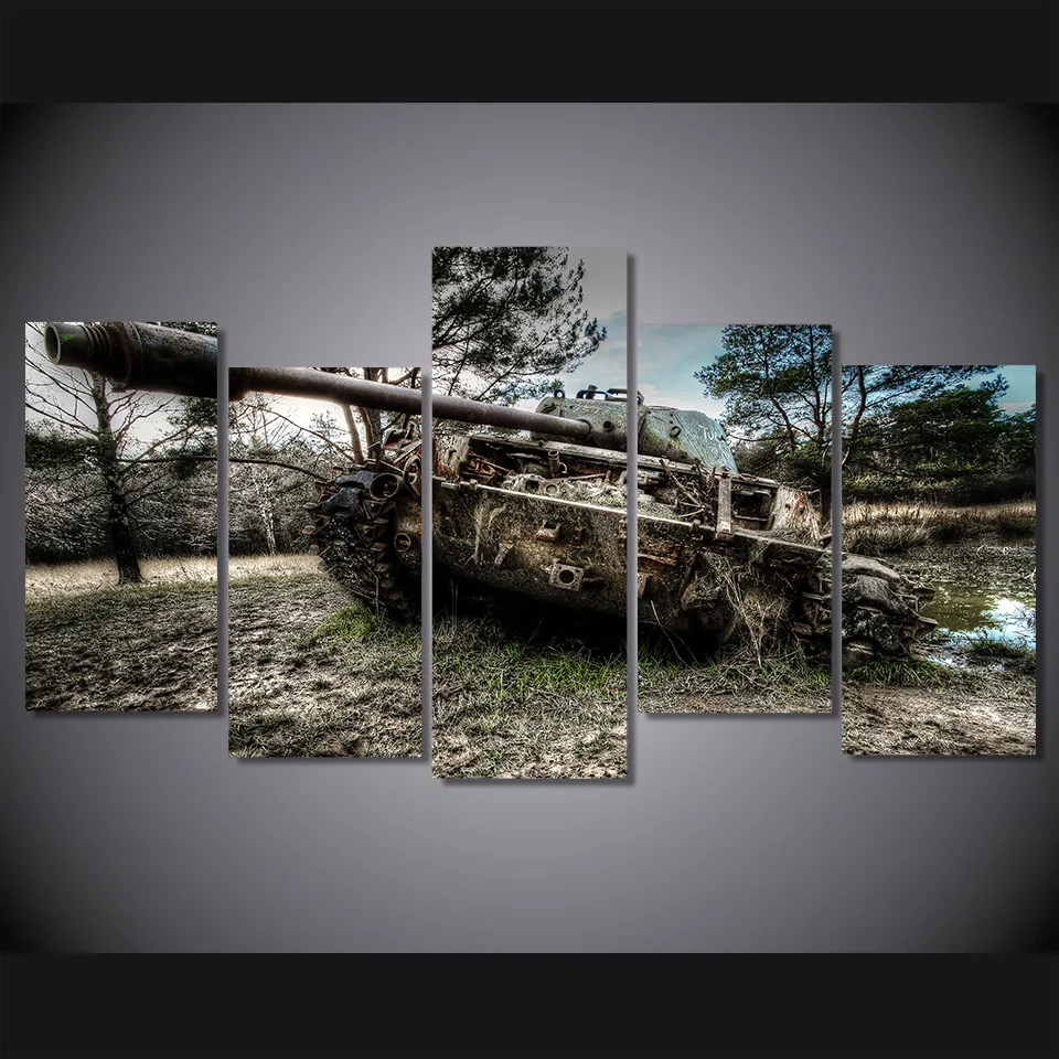 Картина на холсте oruzhie tank fon HD печать 5 шт. декор для комнаты фотография|picture canvas|5