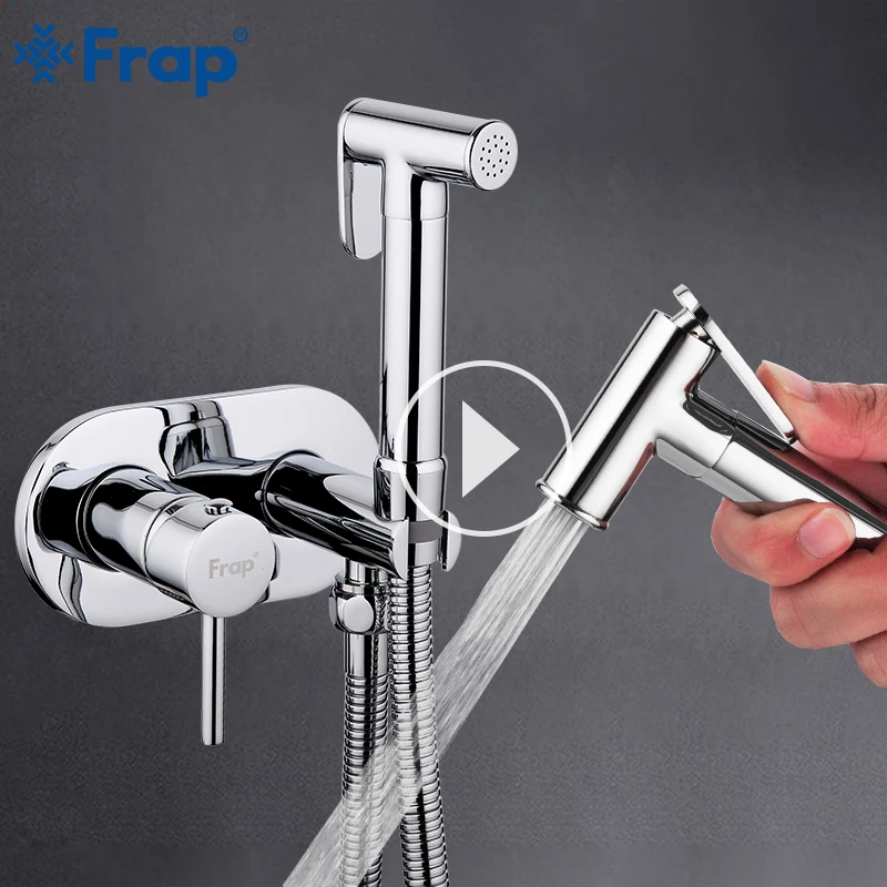 FRAP Bidets латунь хром ванная биде кран Душ муслин туалет холодной и горячей воды