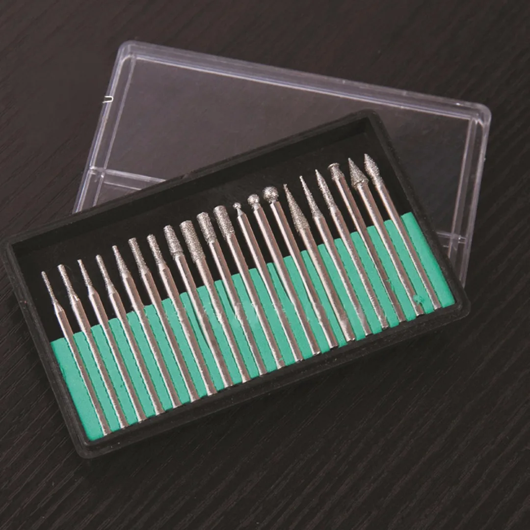 20pcs 3mm Grinding Cutting Head Drill Bits Diamond Rotary Carving Polishing Tool | Bit