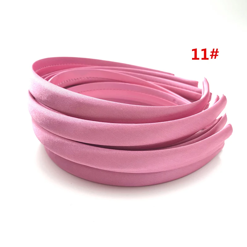 11 Pink 23 шт./лот, 15 мм, 23 Цвета, однотонная цветная атласная ткань, покрытая полимерной лентой, лента для волос для взрослых и детей, повязка на голову для девочек, аксессуары для волос DIY - Цвет: 11 Pink