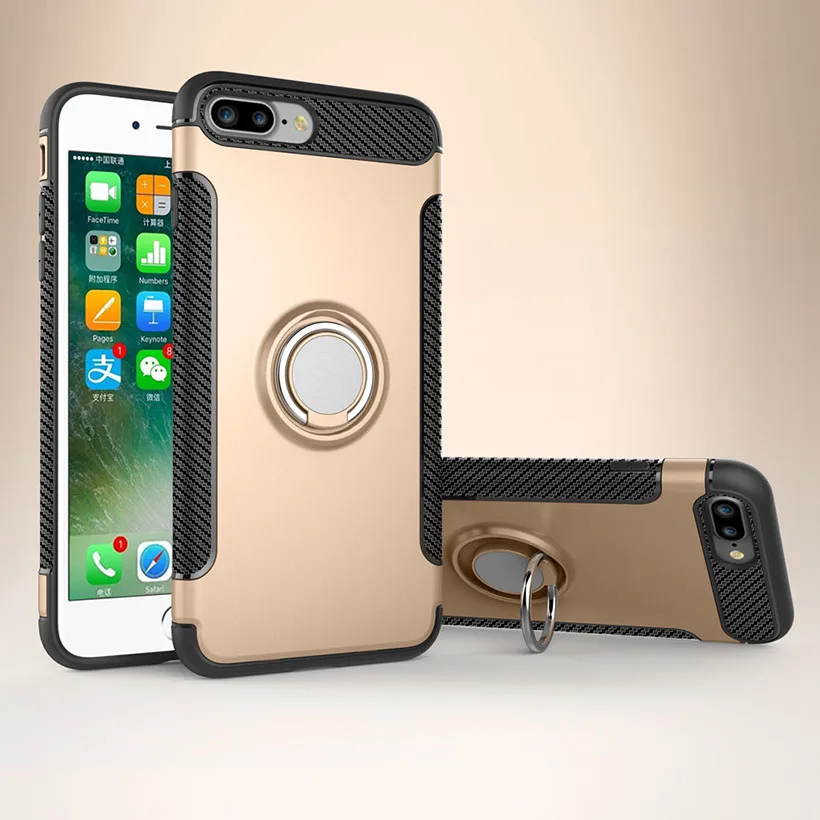 Gold Akabeila чехол для iPhone 11 Pro Max чехол палец кольцо магнитные наклейки для авто протектор для iPhone 6S 7 8 Plus X XR XS MAX чехол бампер для iPhone 7plus - Цвет: Gold