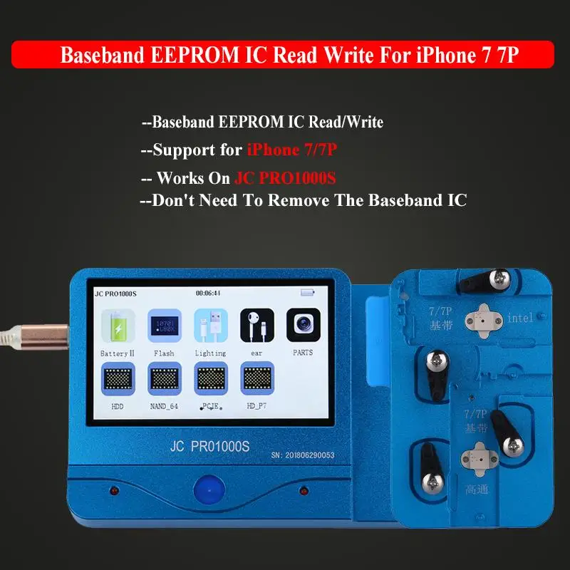 JC PRO1000S Baseband EEPROM IC чип программист чтение записи для iPhone 7 7P Инструменты