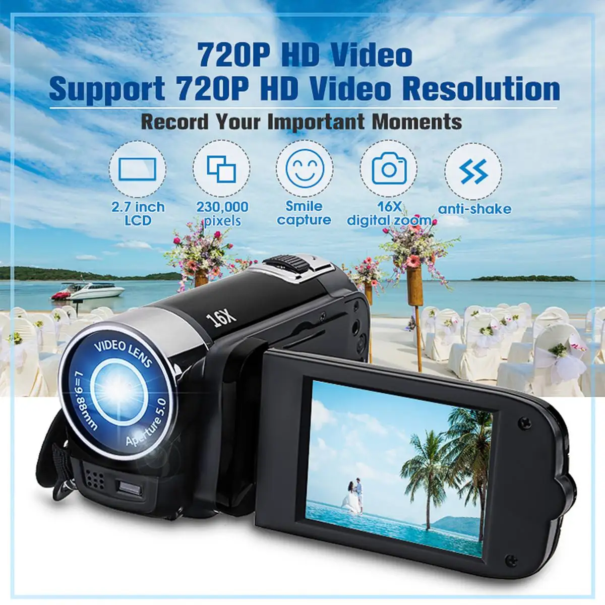1080P HD Цифровая камера портативная Videocamcoder Videocam DV для домашнего использования дорожная видеокамера вращающийся на 270 градусов экран