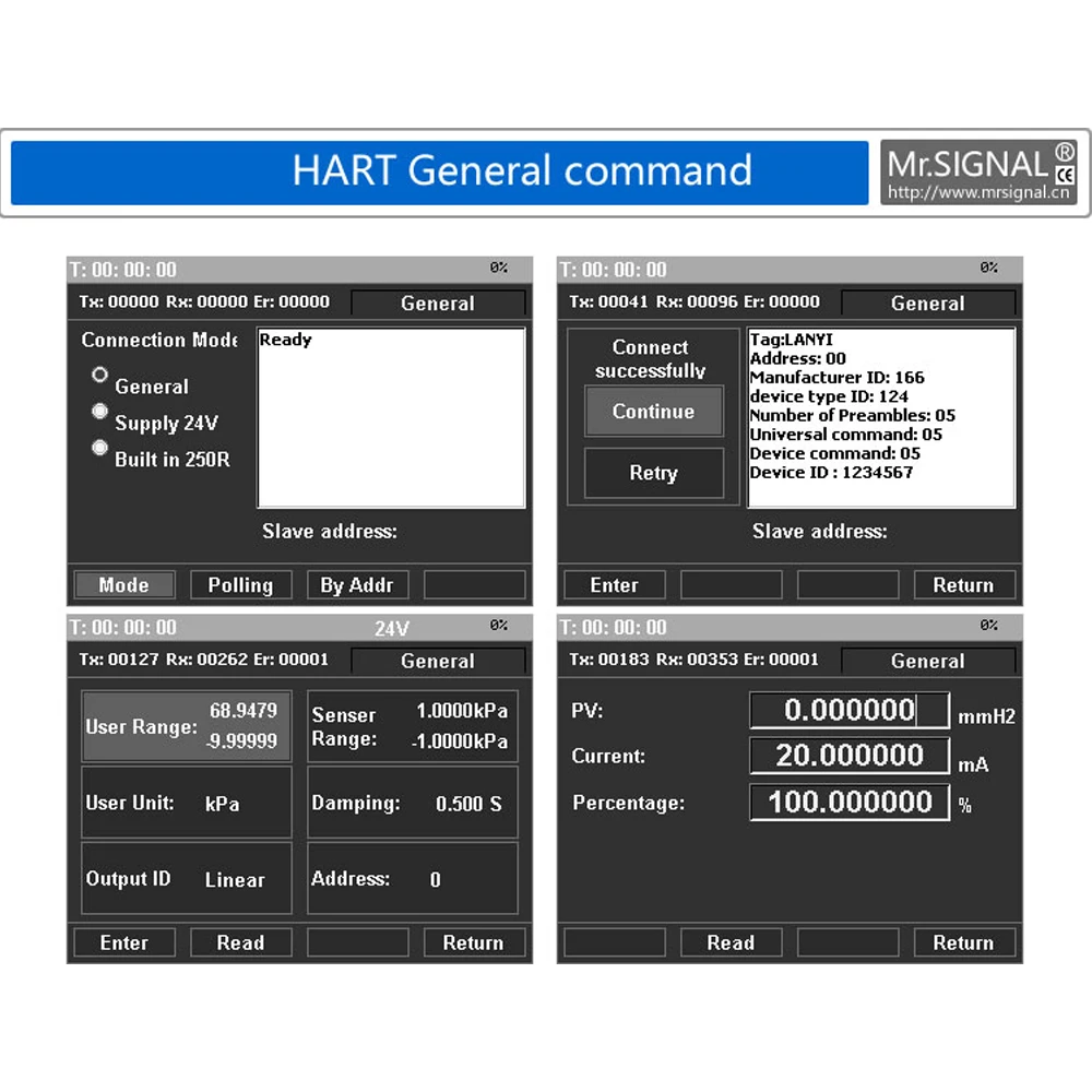 Генератор сигналов MR9270S HART 4 20mA с высоким коэффициентом пропускания калибровка