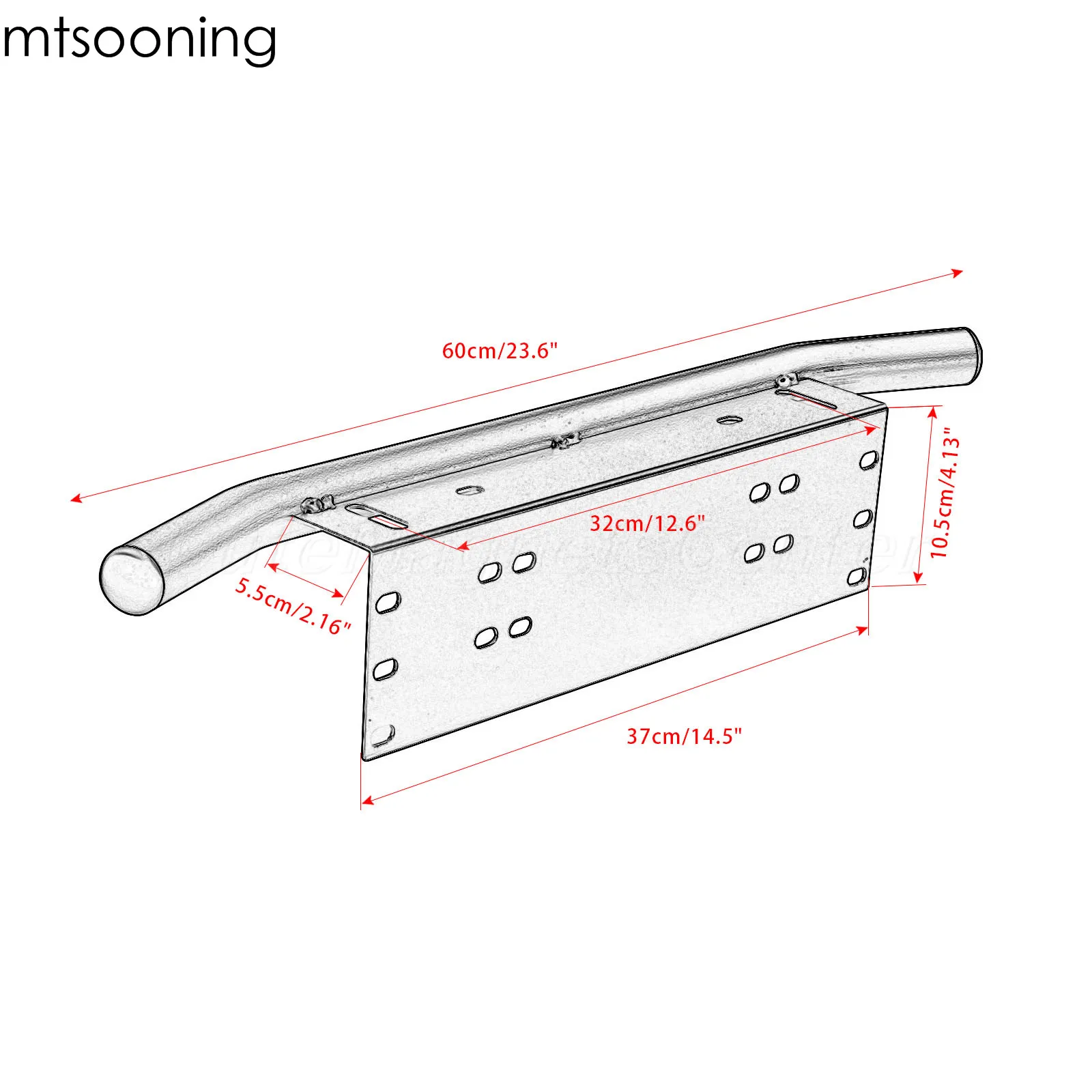 Автомобильный Черный алюминиевый передний бампер подставка для номерного знака