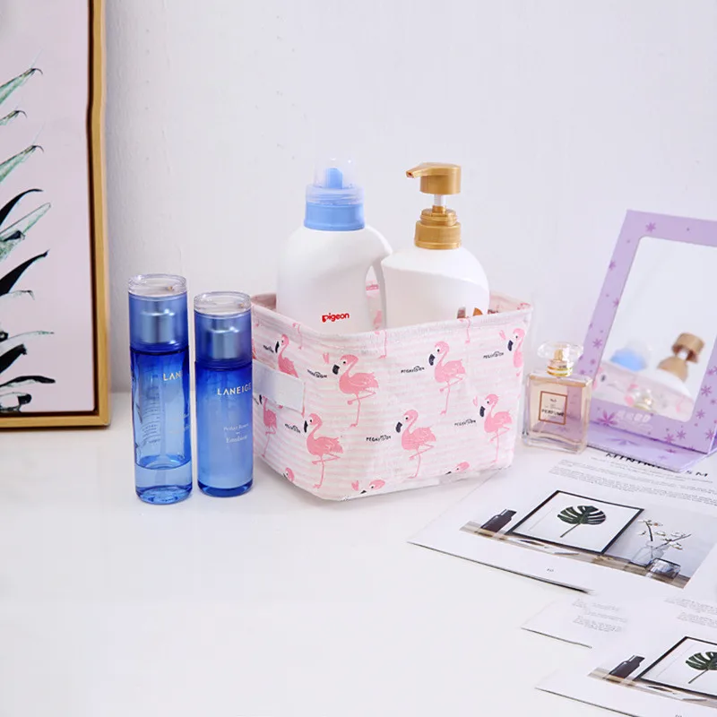 Корзина для хранения с розовым фламинго настольный чехол канцелярских товаров