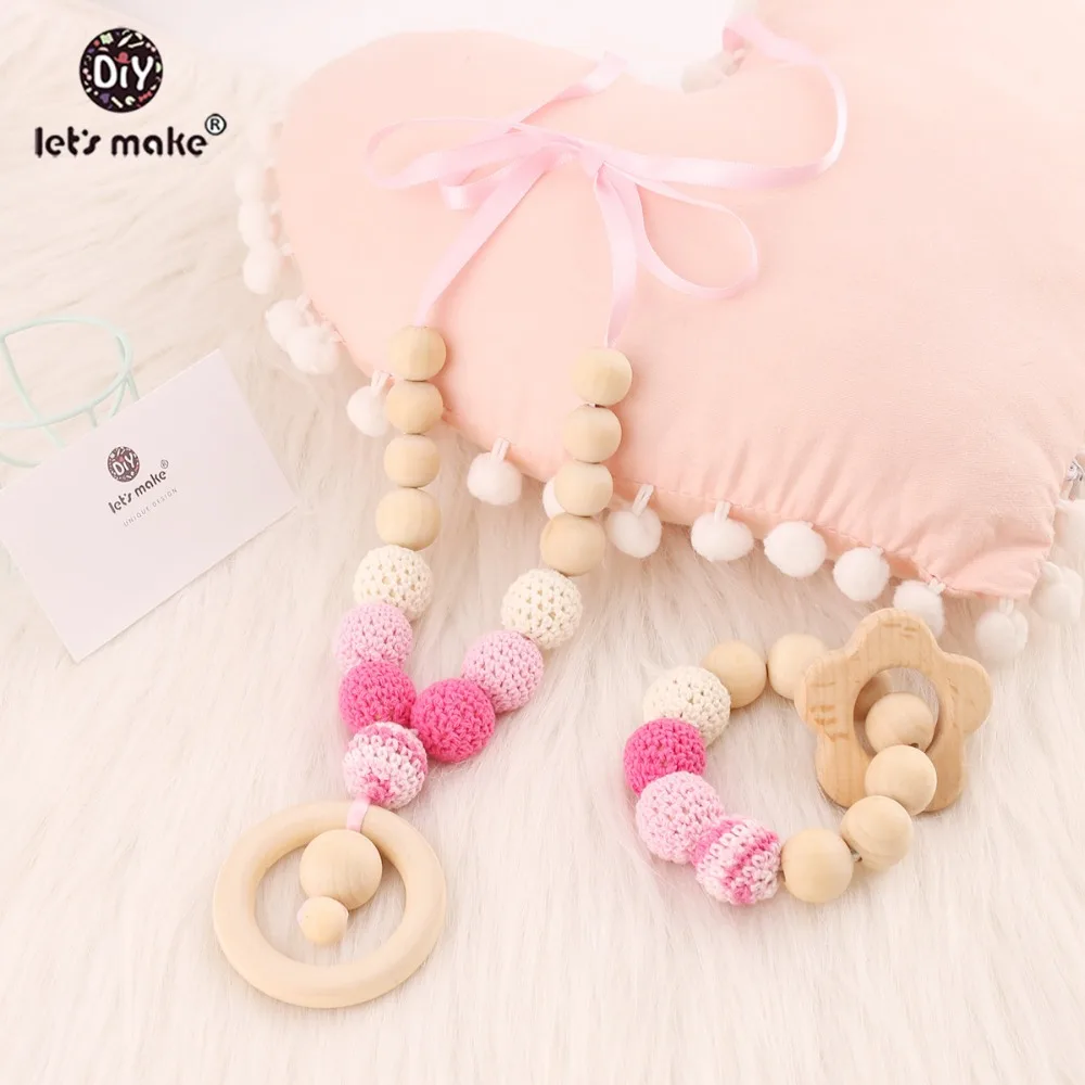 Let's Make Baby Teether 1 комплект/2 шт. ожерелье для кормления крючком бусы Медведь Дерево