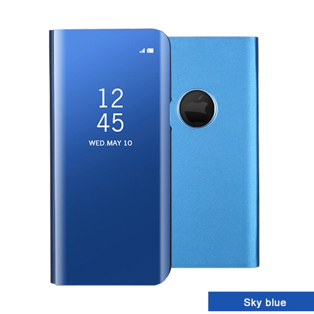 Blue Умный чехол GerTong для iPhone XR XS Max с гальваническим покрытием, зеркальный Чехол-книжка для iPhone X 8 7 6 Plus 6 S, чехол с полной защитой - Цвет: Blue