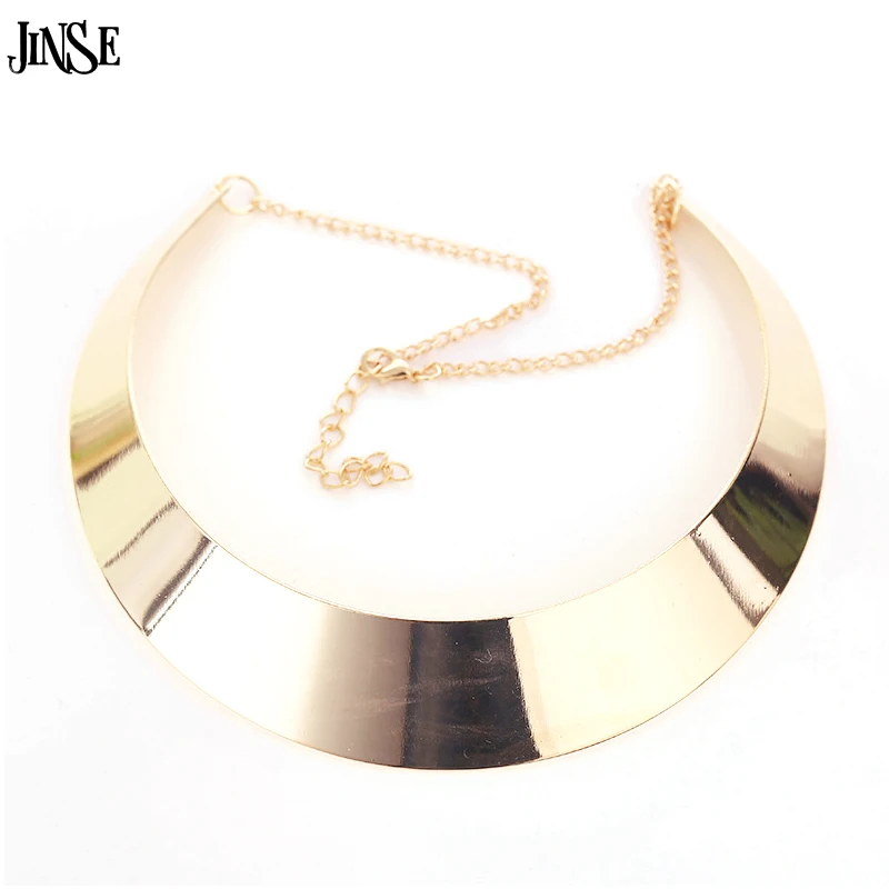 Женское модное ожерелье JINSE металлическое гладкое в стиле панк простое Стильное